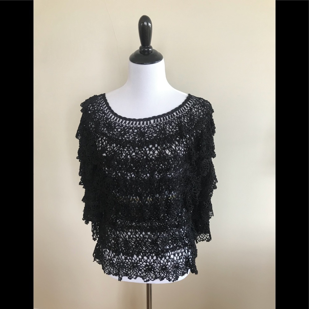 Boston Proper Black “Salsa” Top Size S